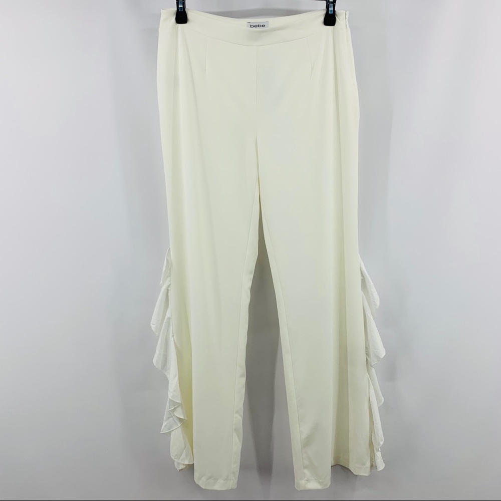bebe White Iris Wide Leg Pants